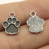 WYSIWYG 20pcs 15x12mm 2 Colors Metal Dog Paw Print Footprint Charms Pendant For Necklace Bracelet Jewelry Making Findings EF3918