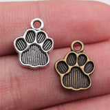 WYSIWYG 20pcs 15x12mm 2 Colors Metal Dog Paw Print Footprint Charms Pendant For Necklace Bracelet Jewelry Making Findings EF3918