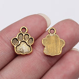 WYSIWYG 20pcs 15x12mm 2 Colors Metal Dog Paw Print Footprint Charms Pendant For Necklace Bracelet Jewelry Making Findings EF3918