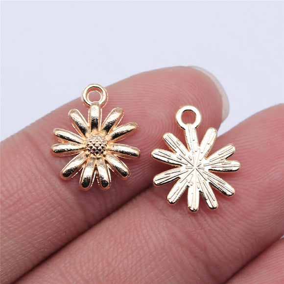 WYSIWYG 20pcs 15x12mm Antique Silver Color KC Gold Color Flowers chrysanthemum Charms For Jewelry Making DIY Jewelry Findings