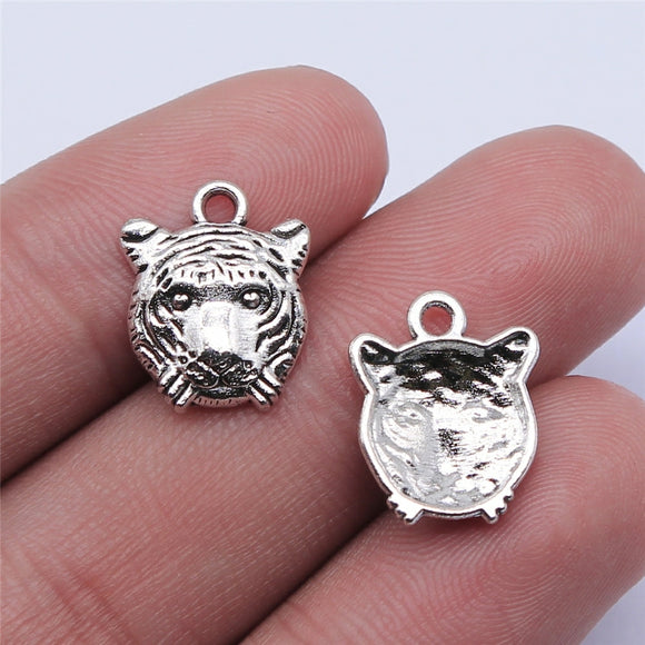 WYSIWYG 20pcs 15x12mm Antique Silver Color Tiger Charms Pendant For Jewelry Making DIY Jewelry Findings