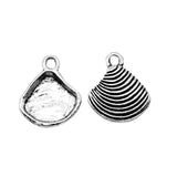 WYSIWYG 20pcs 15x13mm Antique Silver Color Shell Charm Jewelry Making Conch Shell Charm Pendant
