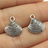 WYSIWYG 20pcs 15x13mm Antique Silver Color Shell Charm Jewelry Making Conch Shell Charm Pendant