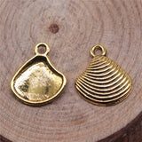 WYSIWYG 20pcs 15x13mm Antique Silver Color Shell Charm Jewelry Making Conch Shell Charm Pendant