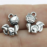 WYSIWYG 20pcs 15x14mm Charms Fox Antique Silver Color Pendants Crafts Making Findings Handmade Jewelry DIY For Necklace