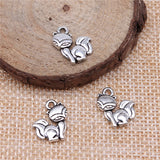 WYSIWYG 20pcs 15x14mm Charms Fox Antique Silver Color Pendants Crafts Making Findings Handmade Jewelry DIY For Necklace