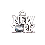 WYSIWYG 20pcs 15x14mm New York Charms Antique Silver Color Pendant Charms For Jewelry Making Jewelry Findings