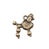 WYSIWYG 20pcs 15x14mm Poodle Dog Charms For Jewelry Making Antique Silver Plated Antique Bronze Color Jewelry Findings