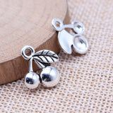 WYSIWYG 20pcs 15x15mm Antique Silver Color Cherry Charms Pendant For DIY Jewelry Making Handmade Jewelry Craft Findings