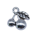 WYSIWYG 20pcs 15x15mm Antique Silver Color Cherry Charms Pendant For DIY Jewelry Making Handmade Jewelry Craft Findings