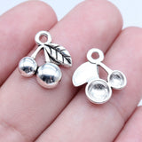 WYSIWYG 20pcs 15x15mm Antique Silver Color Cherry Charms Pendant For DIY Jewelry Making Handmade Jewelry Craft Findings