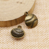 WYSIWYG 20pcs 15x15mm Baseball Charms Pendants For Jewelry Making Antique Silver Plated Antique Bronze Color Jewelry Findings