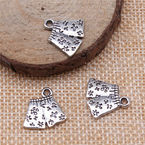 WYSIWYG 20pcs 15x15mm Boxer Shorts Charms For Jewelry Making Antique Silver Color Charm Pendant Jewelry Accessories