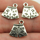 WYSIWYG 20pcs 15x15mm Boxer Shorts Charms For Jewelry Making Antique Silver Color Charm Pendant Jewelry Accessories