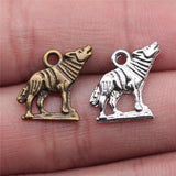 20pcs 15x15mm Charm Howl Wolf Howl Wolf Charms For Jewelry Making Antique Silver Color Wolf Charms ef0505