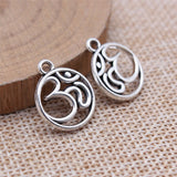 WYSIWYG 20pcs 15x18mm Antique Silver Color Om Charms Pendant For DIY Jewelry Making Handmade Jewelry Craft Findings