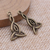 WYSIWYG 20pcs 15x25mm 2 Colors Triquetra Knot Charms Pendant For DIY Jewelry Making Handmade Jewelry Craft Findings