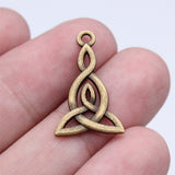 WYSIWYG 20pcs 15x25mm 2 Colors Triquetra Knot Charms Pendant For DIY Jewelry Making Handmade Jewelry Craft Findings