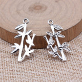 WYSIWYG 20pcs 15x29mm Antique Silver Color Bamboo Charms Pendant For DIY Jewelry Making Handmade Jewelry Craft Findings