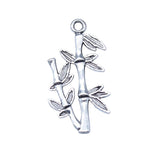 WYSIWYG 20pcs 15x29mm Antique Silver Color Bamboo Charms Pendant For DIY Jewelry Making Handmade Jewelry Craft Findings