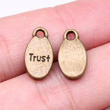 WYSIWYG 20pcs 15x8mm Trust Charms Antique Bronze Color Charms For Jewelry Making Jewelry Findings
