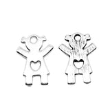 WYSIWYG 20pcs 15x9mm Kids Heart Charms Girl Heart Charms Heart Girl Charms Vintage DIY Accessories For Jewelry Making