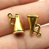 WYSIWYG 20pcs 15x9x9mm Charm Speaker 3 Colors 3D Speaker Loudspeaker Megaphone Cheerleading Charms For Jewelry Making