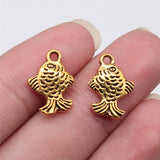 WYSIWYG 20pcs 16x11mm Antique Gold Color Antique Silver Color Fish Charms For Jewelry Making DIY Jewelry Findings