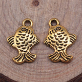 WYSIWYG 20pcs 16x11mm Antique Gold Color Antique Silver Color Fish Charms For Jewelry Making DIY Jewelry Findings