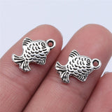 WYSIWYG 20pcs 16x11mm Antique Gold Color Antique Silver Color Fish Charms For Jewelry Making DIY Jewelry Findings