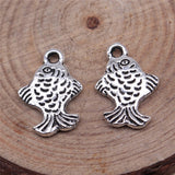 WYSIWYG 20pcs 16x11mm Antique Gold Color Antique Silver Color Fish Charms For Jewelry Making DIY Jewelry Findings
