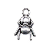 WYSIWYG 20pcs 16x11mm Antique Silver Color Cute Spider Charms For Jewelry Making