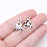 WYSIWYG 20pcs 16x11mm Antique Silver Color Cute Spider Charms For Jewelry Making