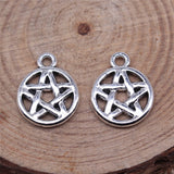 WYSIWYG 20pcs 16x12mm Antique Silver Color Five-Pointed Star Charms Pendant For Jewelry Making DIY Jewelry Findings