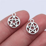 WYSIWYG 20pcs 16x12mm Antique Silver Color Five-Pointed Star Charms Pendant For Jewelry Making DIY Jewelry Findings