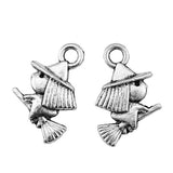 WYSIWYG 20pcs 16x12mm Pendant Witch Riding Broomstick Charm Pendants For Jewelry Making DIY Handmade Craft