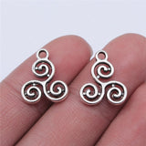 WYSIWYG 20pcs 16x13mm Antique Silver Color Whirlpool Charms Pendant For Jewelry Making DIY Jewelry Findings