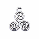 WYSIWYG 20pcs 16x13mm Antique Silver Color Whirlpool Charms Pendant For Jewelry Making DIY Jewelry Findings