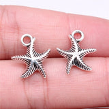 WYSIWYG 20pcs 16x14mm Antique Silver Color Antique Bronze Tiny Stafish Pendant Small Starfish Charm Pendant Tiny Starfish Charm