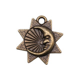 WYSIWYG 20pcs 16x15mm Sun Moon Charms For Jewelry Making Antique Silver Plated Antique Bronze Color Jewelry Findings