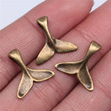 WYSIWYG 20pcs 16x16mm Whale Tail Fish Charm Mermaid Tail Pendant For Necklace Jewelry