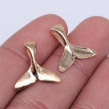 WYSIWYG 20pcs 16x16mm Whale Tail Fish Charm Mermaid Tail Pendant For Necklace Jewelry