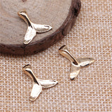 WYSIWYG 20pcs 16x16mm Whale Tail Fish Charm Mermaid Tail Pendant For Necklace Jewelry