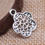 WYSIWYG 20pcs 16x19mm Hollow Flower Pendant Charms Antique Silver Color For Jewelry Making Zinc Alloy Jewelry Findings