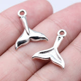 WYSIWYG 20pcs 16x20mm Antique Silver Color Whale Tail Charms Pendant For DIY Jewelry Making Handmade Jewelry Craft Findings