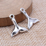 WYSIWYG 20pcs 16x20mm Antique Silver Color Whale Tail Charms Pendant For DIY Jewelry Making Handmade Jewelry Craft Findings