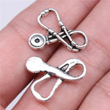 WYSIWYG 20pcs 16x20mm Medical Stethoscope Charms Jewelry Making Jewelry Accessories Antique Silver Plated Antique Bronze Plated