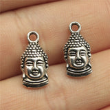 WYSIWYG 20pcs 16x8mm 2 Colors Antique Bronze Charm Buddha Charms Thai Buddha Double Sided Charms Buddha Head EF3924