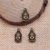 WYSIWYG 20pcs 16x8mm 2 Colors Antique Bronze Charm Buddha Charms Thai Buddha Double Sided Charms Buddha Head EF3924