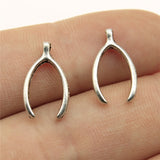 20pcs 16x9mm Antique Silver Color Wishbone Charms Lucky Wishbone Charms Wish Bone Charms ef4771